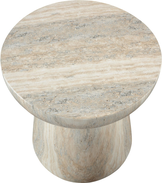Avellino Travertine Finish Indoor/Outdoor Concrete End Table