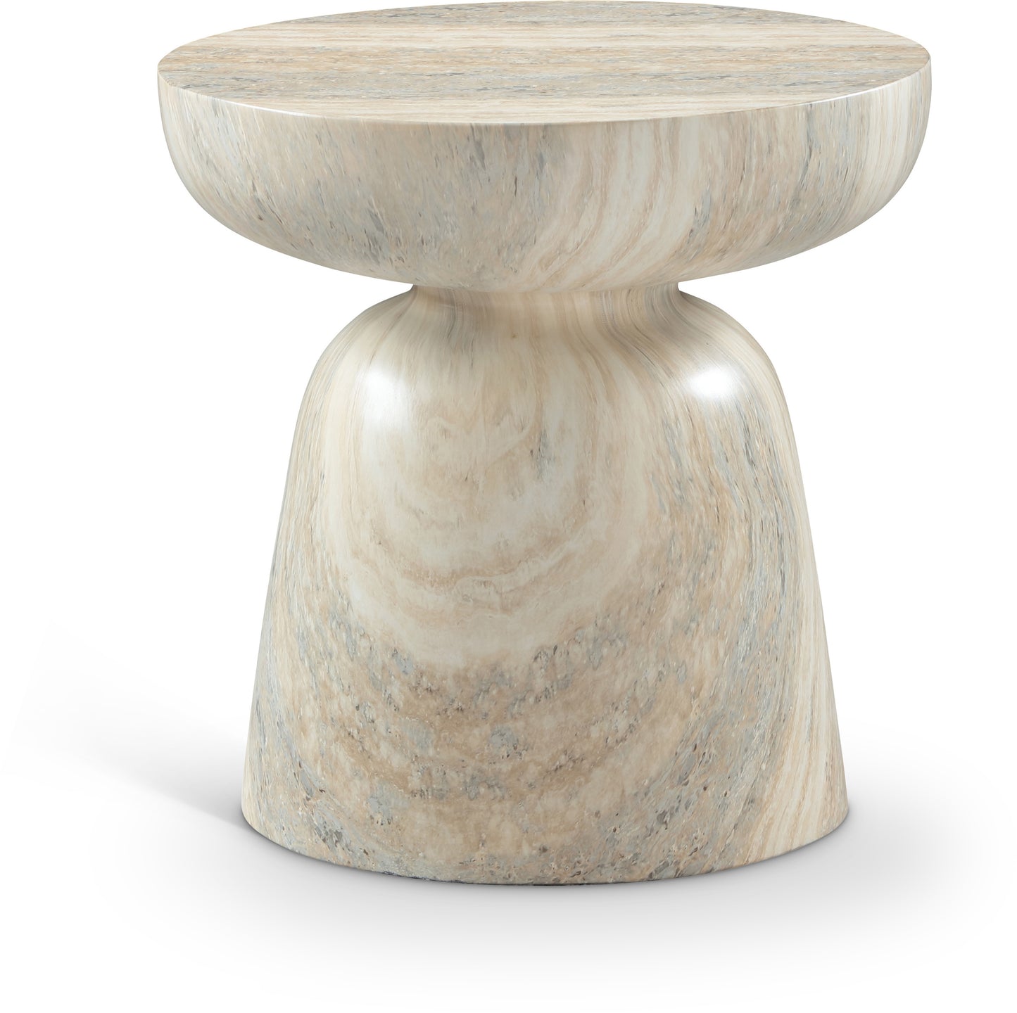 Avellino Travertine Finish Indoor/Outdoor Concrete End Table