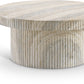 Legatto Travertine Finish Indoor/Outdoor Concrete Coffee Table