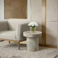 Legatto Travertine Finish Indoor/Outdoor Concrete End Table