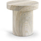 Legatto Travertine Finish Indoor/Outdoor Concrete End Table