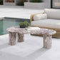 Sassari Travertine Finish Indoor/Outdoor Concrete Coffee Table
