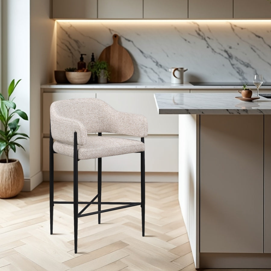 Dame Fabric Upholstered Counter Stool