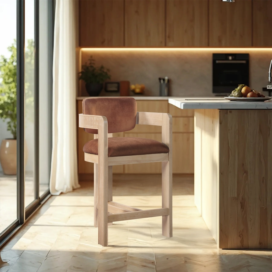 Sacha Velvet Upholstered Counter Stool