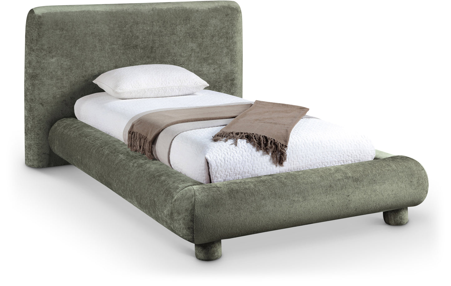 Blair Chenille Fabric Upholstered Twin Bed Importada