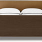 CAMA DE PANEL DE TELA PADUA CON PIE DE CAMA