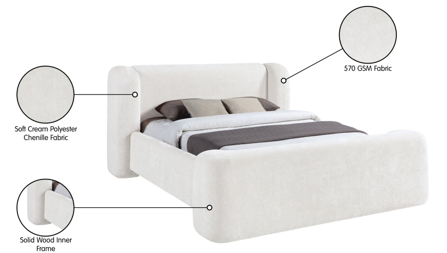 Modena Chenille Fabric Upholstered Bed
