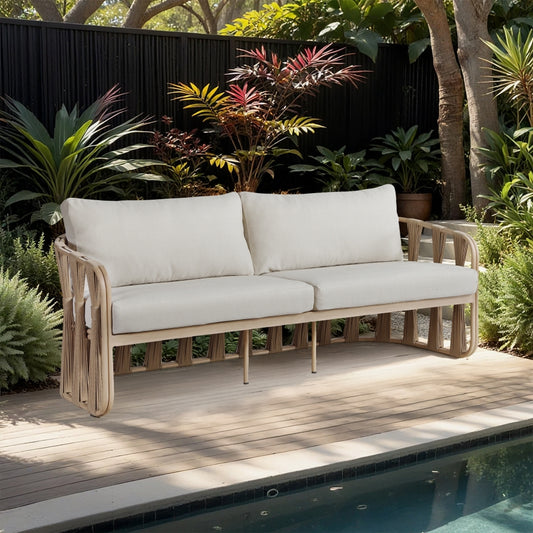 San Pietro 90.5" Resilient Waterproof Fabric Upholstered Outdoor Patio Sofa