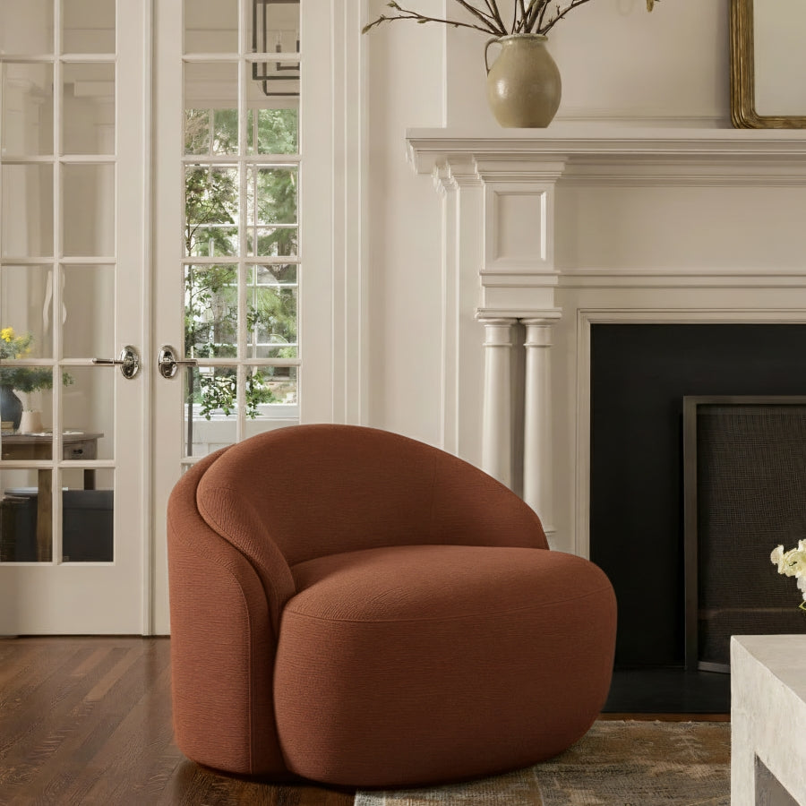 Caspian Chenille Fabric Upholstered Accent Chair