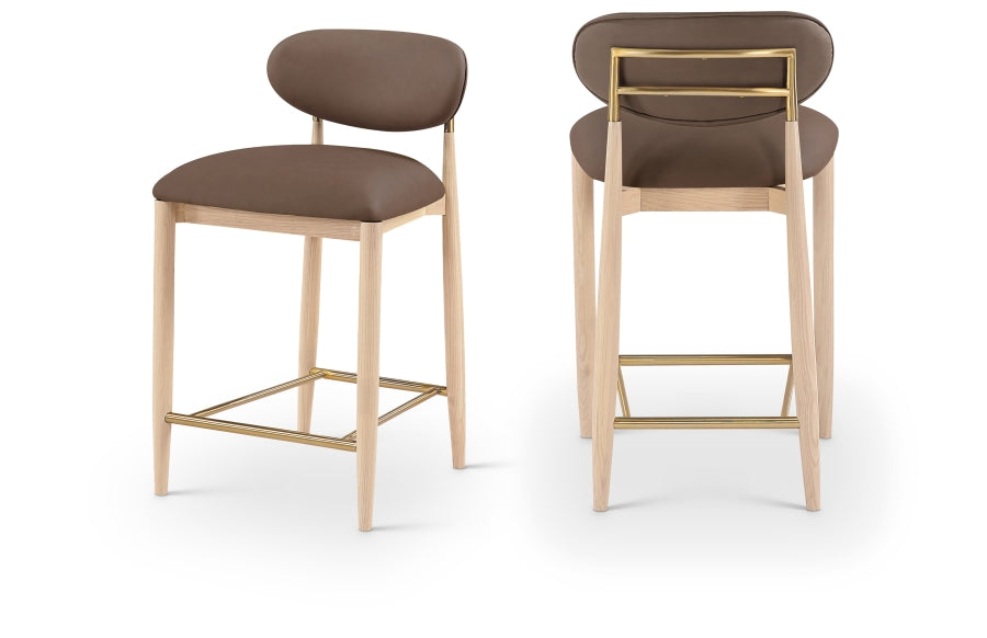 Riccio Vegan Leather Upholstered Counter Stool