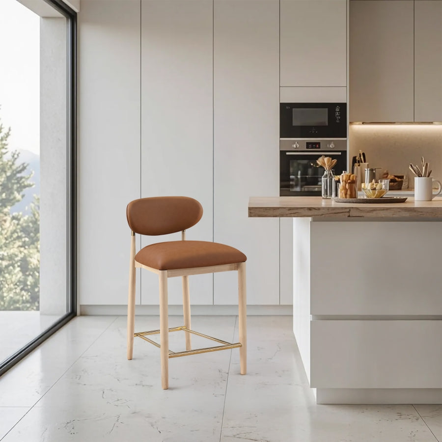 Riccio Vegan Leather Upholstered Counter Stool