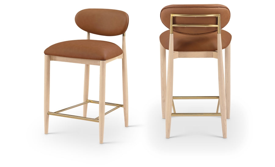 Riccio Vegan Leather Upholstered Counter Stool