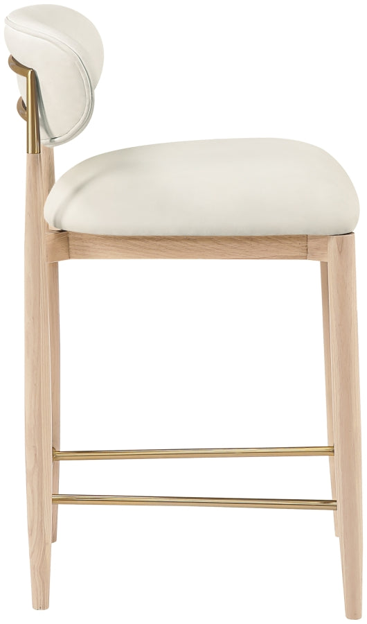 Riccio Vegan Leather Upholstered Counter Stool