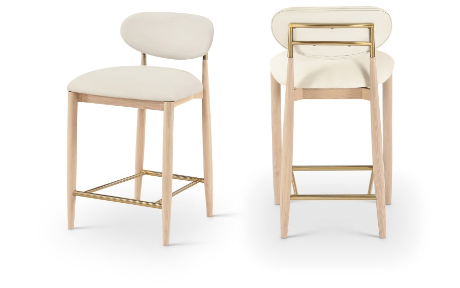 Riccio Vegan Leather Upholstered Counter Stool