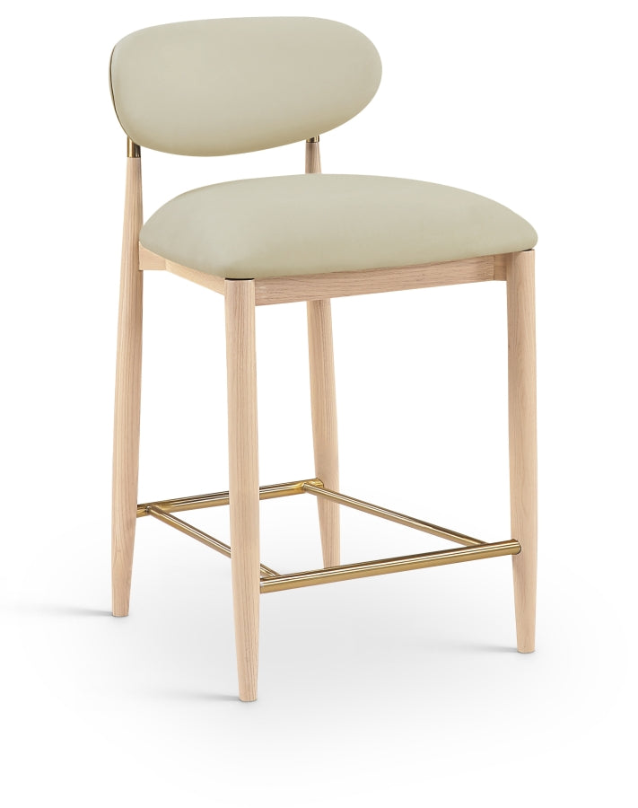 Riccio Vegan Leather Upholstered Counter Stool