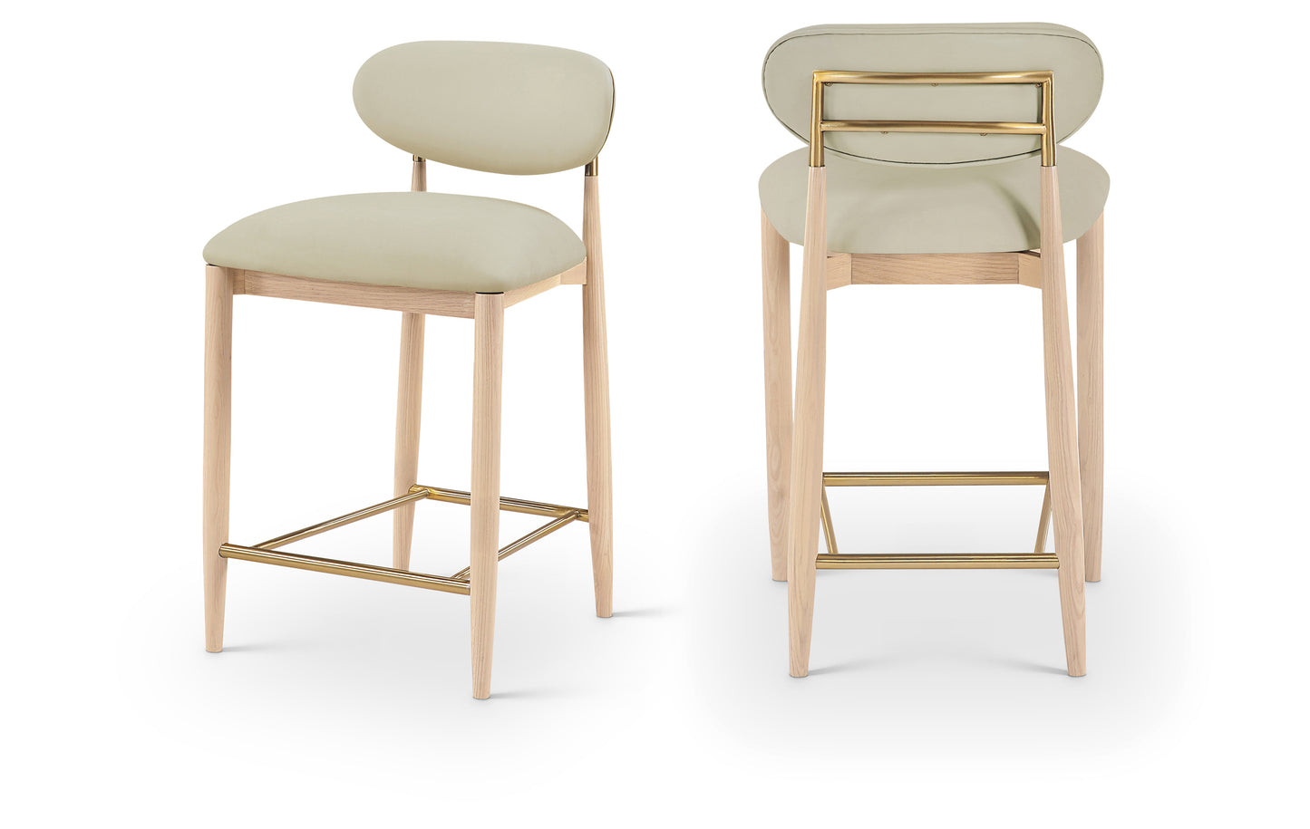 Riccio Vegan Leather Upholstered Counter Stool