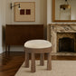 Larea Linen Textured Fabric Upholstered Ottoman