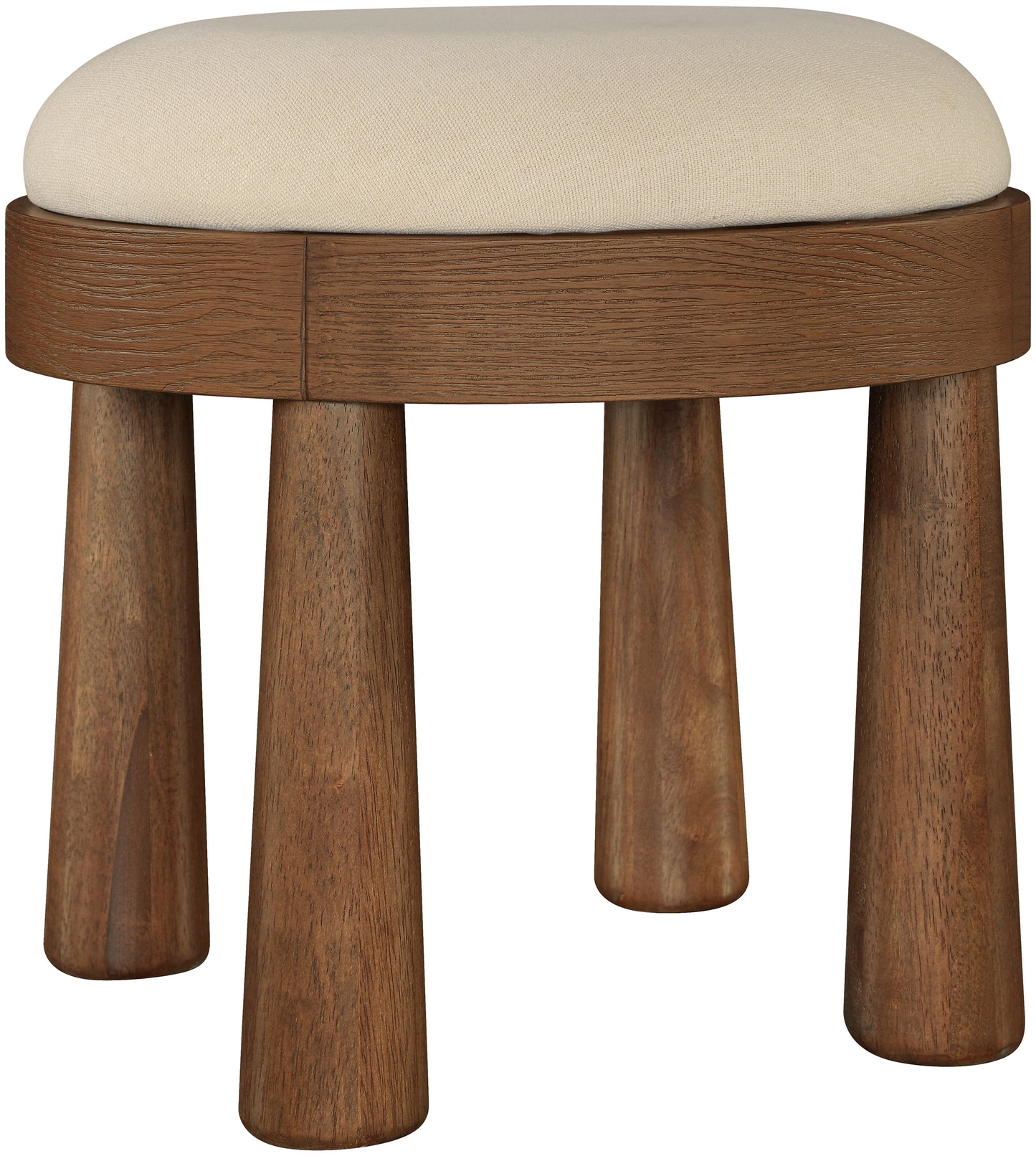 Larea Linen Textured Fabric Upholstered Ottoman