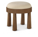 Larea Linen Textured Fabric Upholstered Ottoman
