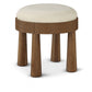 Larea Linen Textured Fabric Upholstered Ottoman