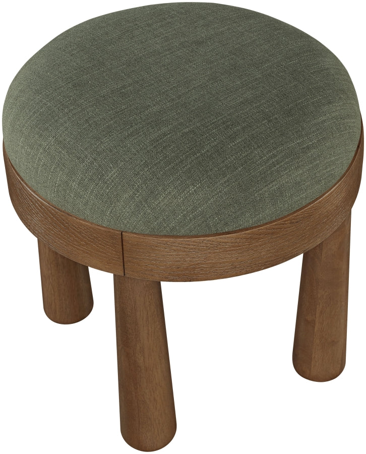 Larea Linen Textured Fabric Upholstered Ottoman
