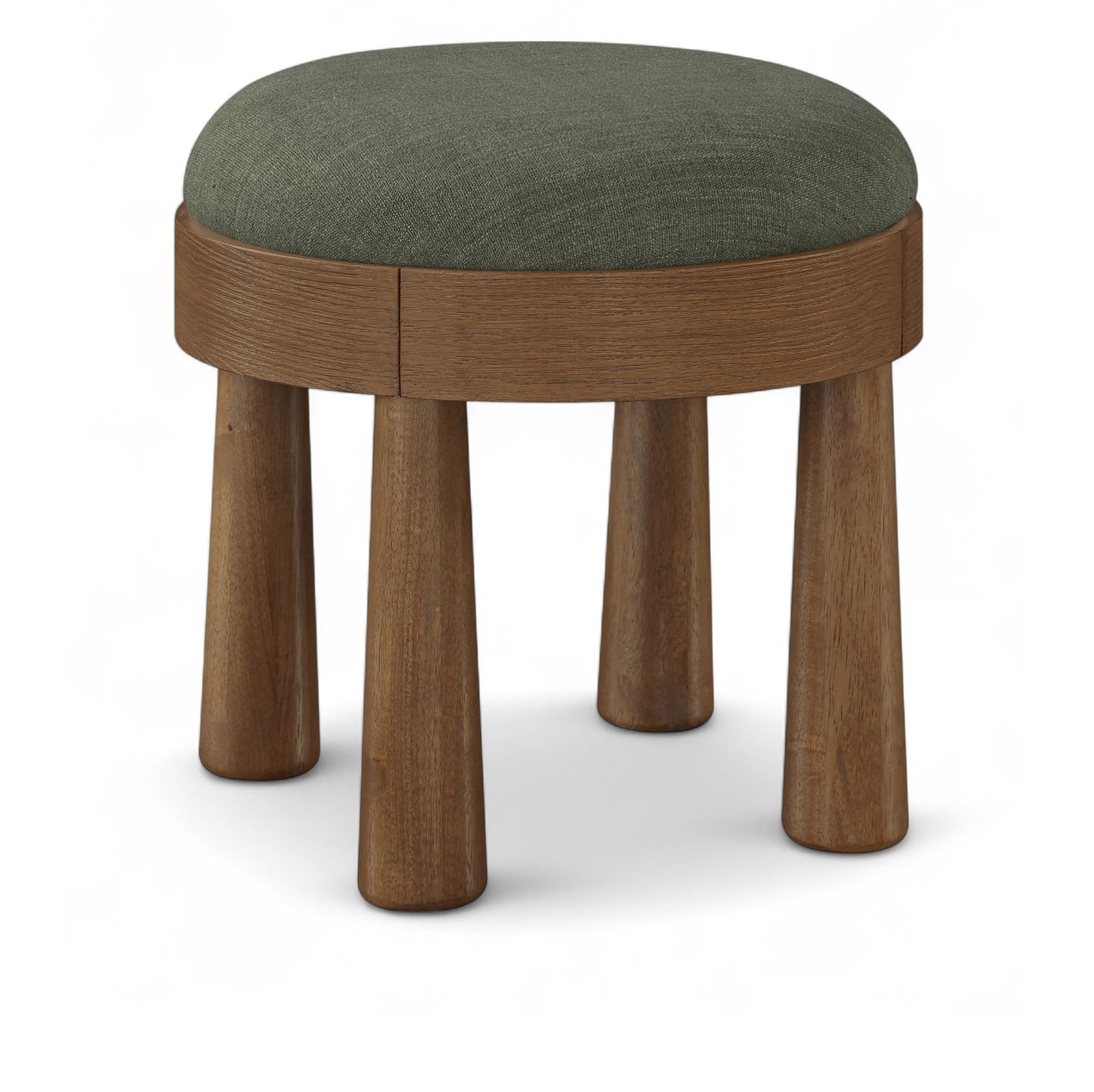 Larea Linen Textured Fabric Upholstered Ottoman