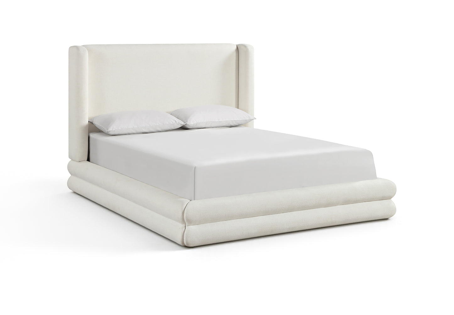 Chandra Linen Textured Fabric Upholstered Bed