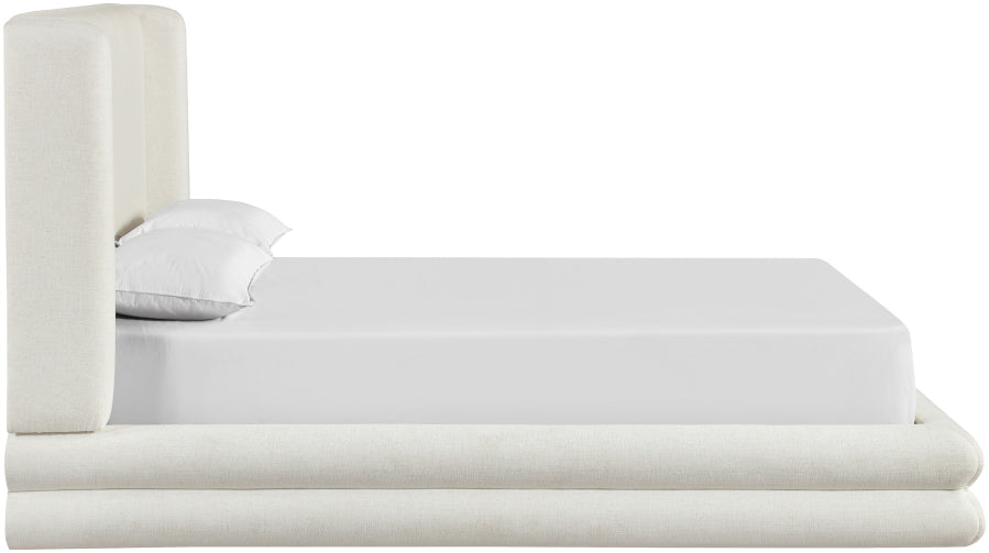 Chandra Linen Textured Fabric Upholstered Bed