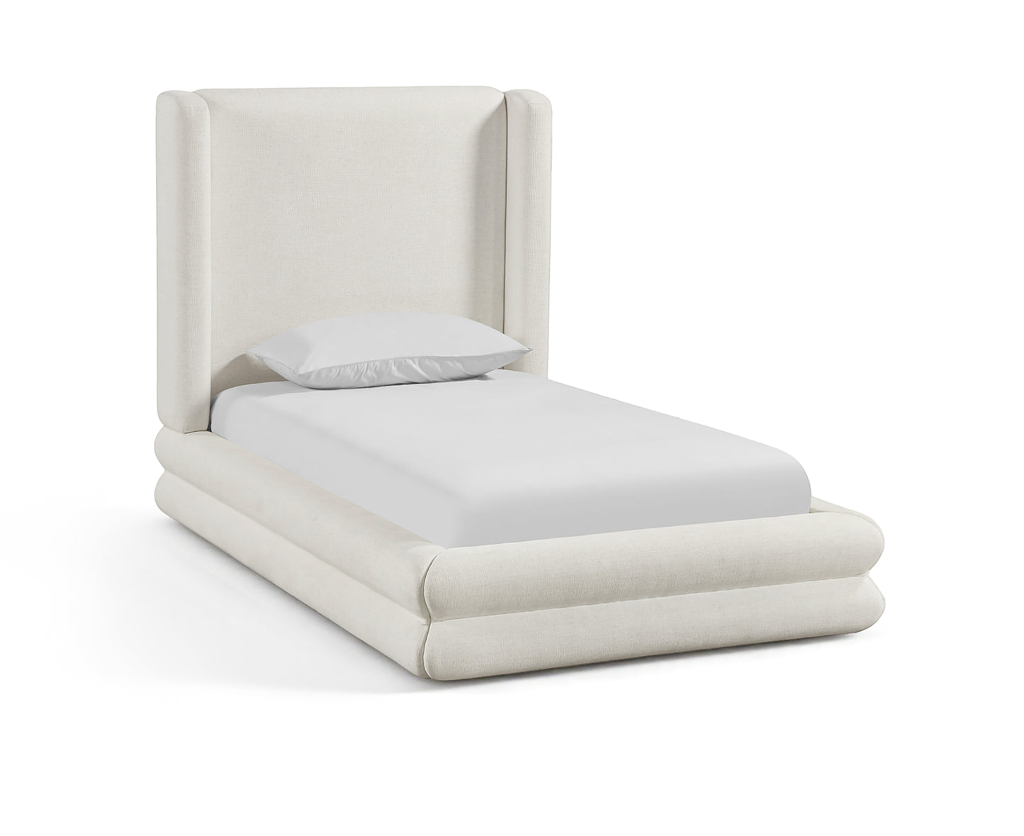Chandra Linen Textured Fabric Upholstered Bed