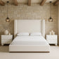Solange Linen Textured Fabric Upholstered Bed