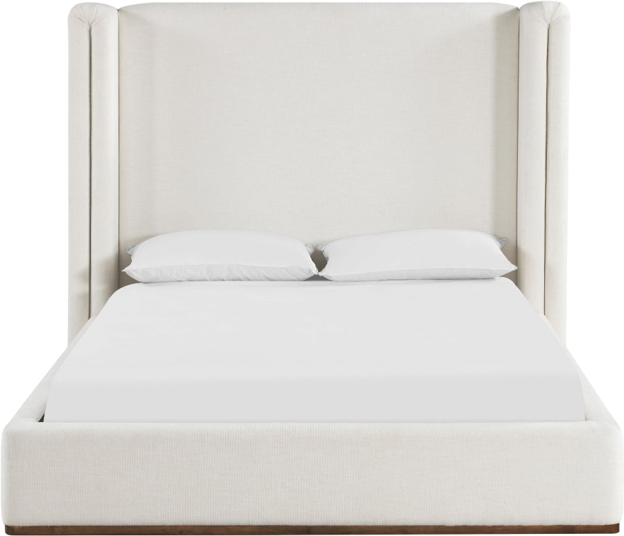 Solange Linen Textured Fabric Upholstered Bed