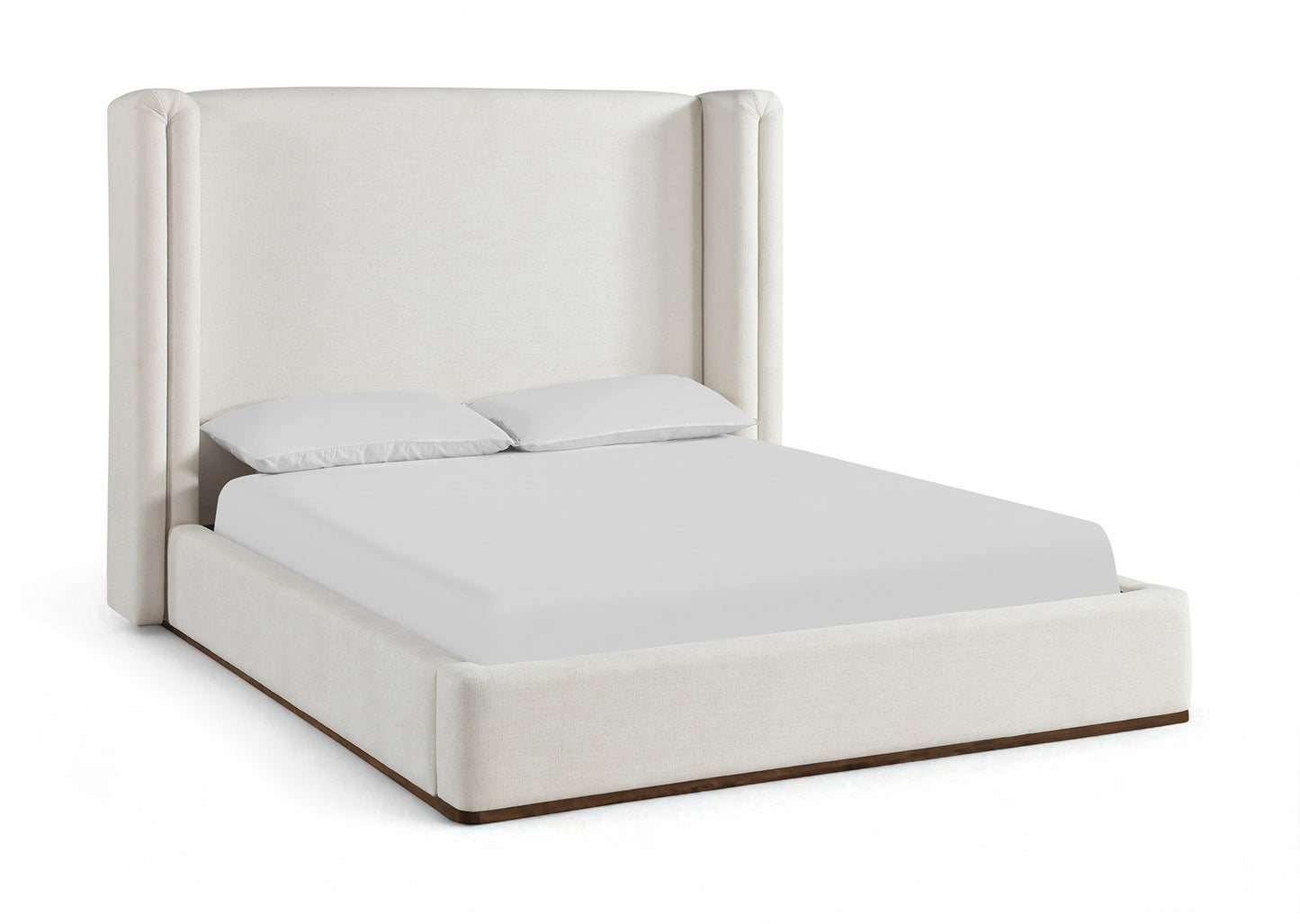 Solange Linen Textured Fabric Upholstered Bed