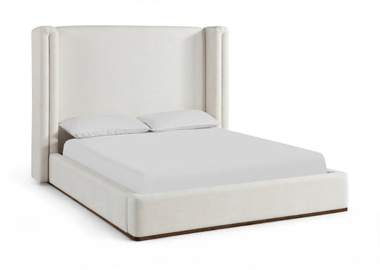Solange Linen Textured Fabric Upholstered Bed