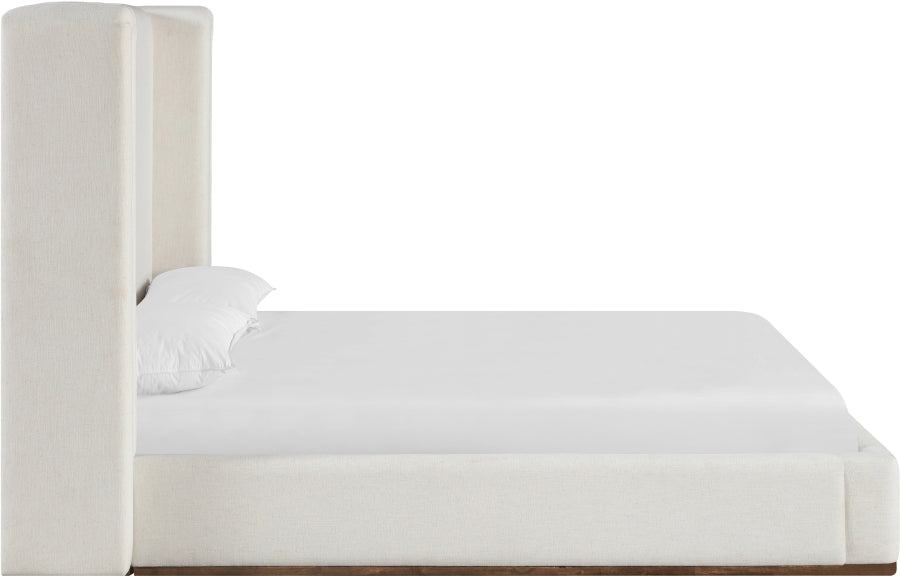 Solange Linen Textured Fabric Upholstered Bed