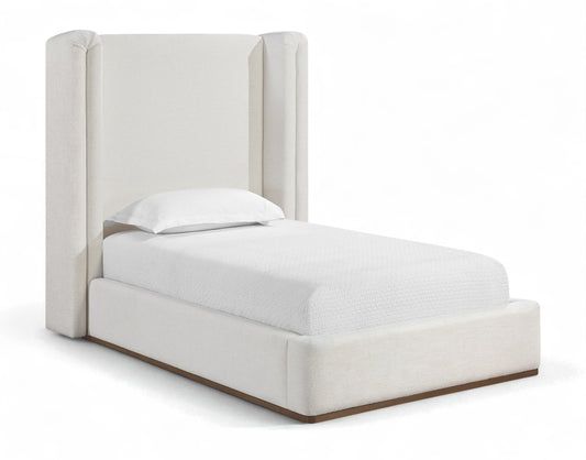 Solange Linen Textured Fabric Upholstered Bed