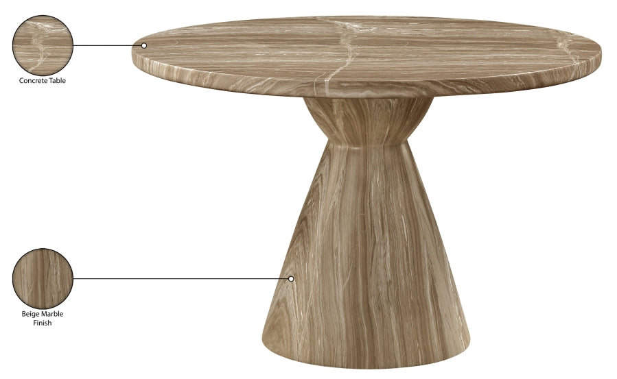 Aquino 43.5" Concrete Indoor/Outdoor Dining Table