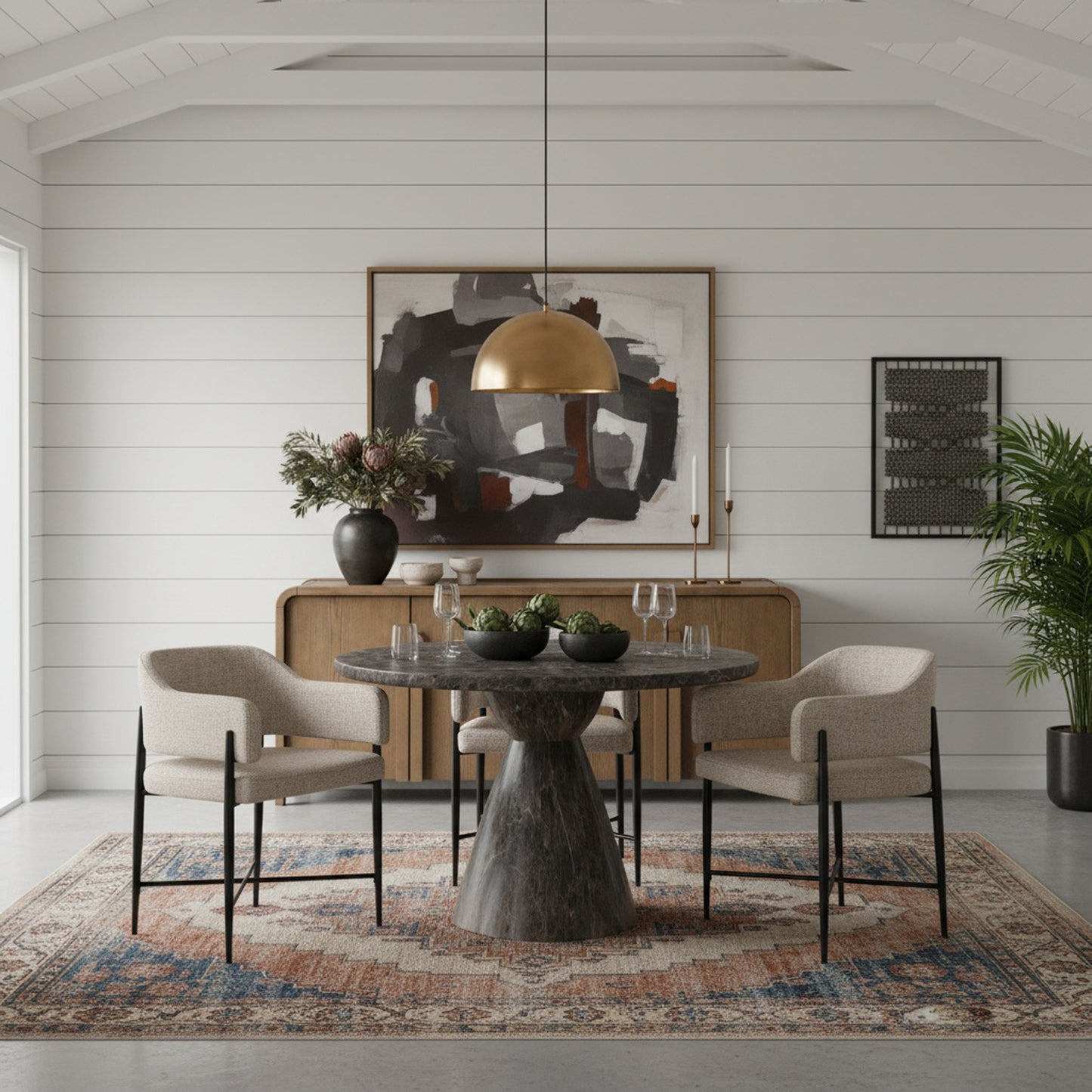 Aquino 43.5" Concrete Indoor/Outdoor Dining Table