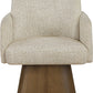 Marlowe Linen Textured Fabric Upholstered Dining Arm Chair