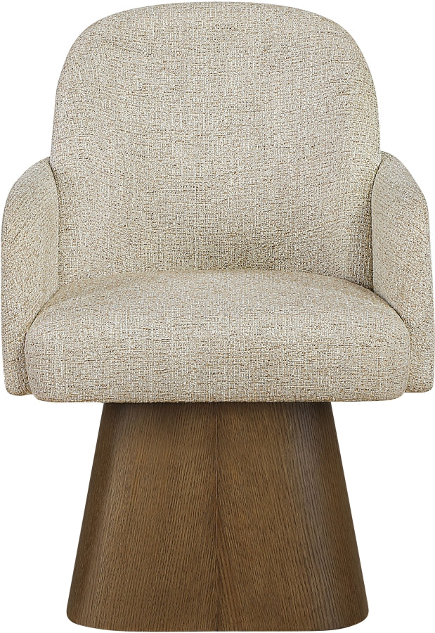 Marlowe Linen Textured Fabric Upholstered Dining Arm Chair