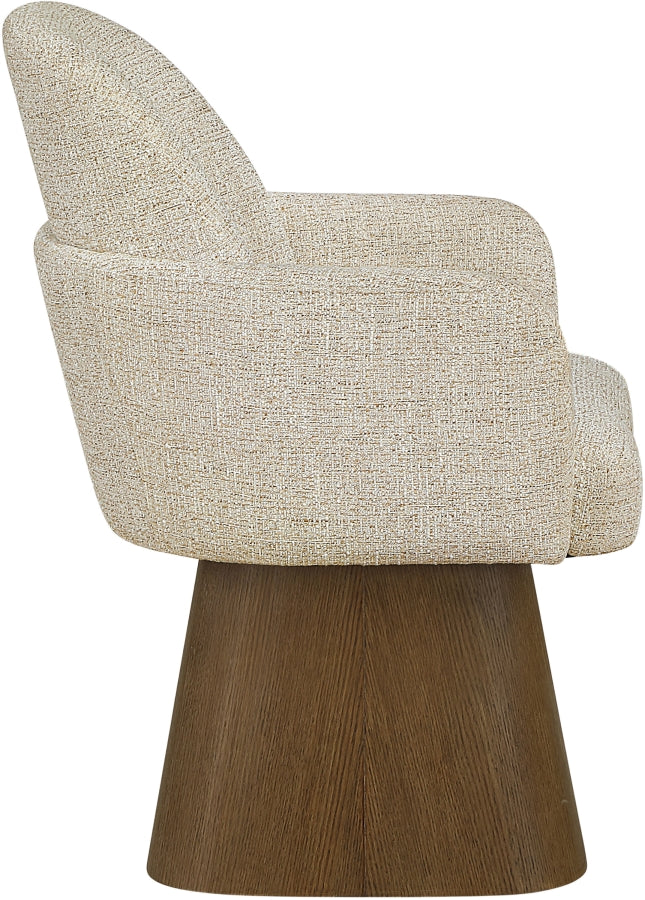 Marlowe Linen Textured Fabric Upholstered Dining Arm Chair