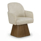 Marlowe Linen Textured Fabric Upholstered Dining Arm Chair