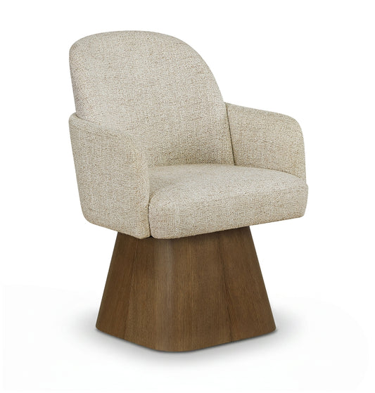 Marlowe Linen Textured Fabric Upholstered Dining Arm Chair