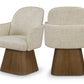 Marlowe Linen Textured Fabric Upholstered Dining Arm Chair