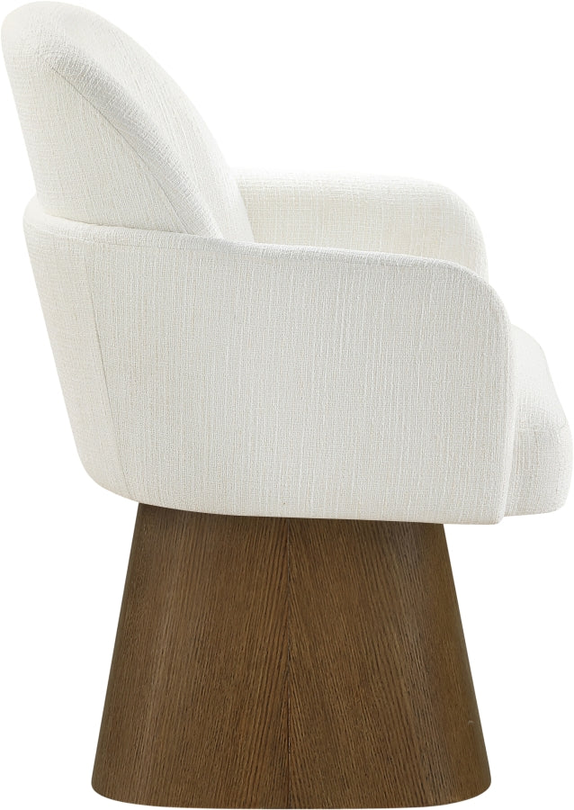 Marlowe Linen Textured Fabric Upholstered Dining Arm Chair