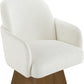 Marlowe Linen Textured Fabric Upholstered Dining Arm Chair