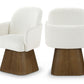 Marlowe Linen Textured Fabric Upholstered Dining Arm Chair