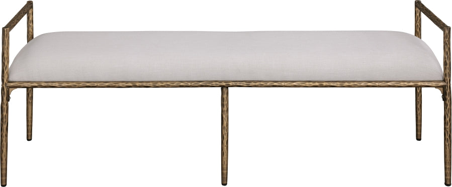 Axis Linen Textured Fabric Upholstered Bench