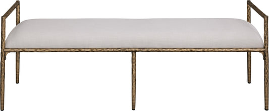 Axis Linen Textured Fabric Upholstered Bench