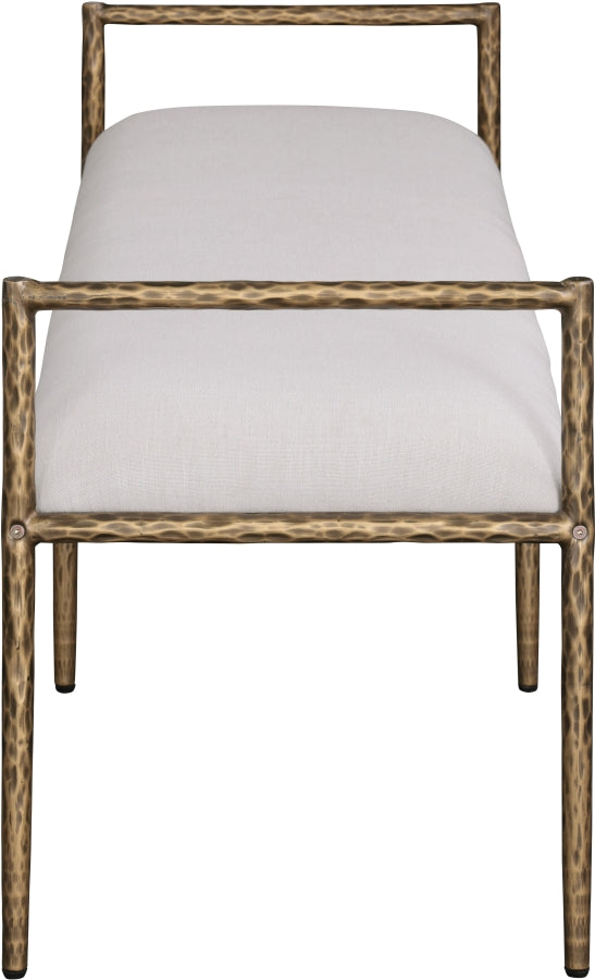 Axis Linen Textured Fabric Upholstered Bench