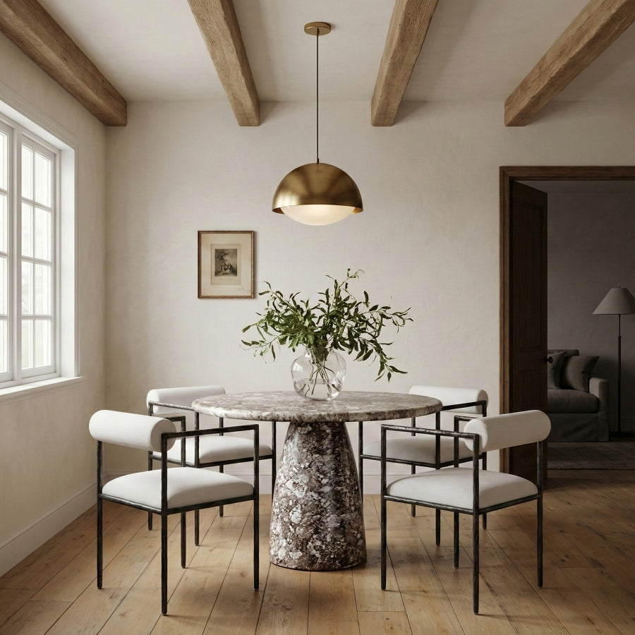 Axis Linen Textured Fabric Upholstered Dining Chair